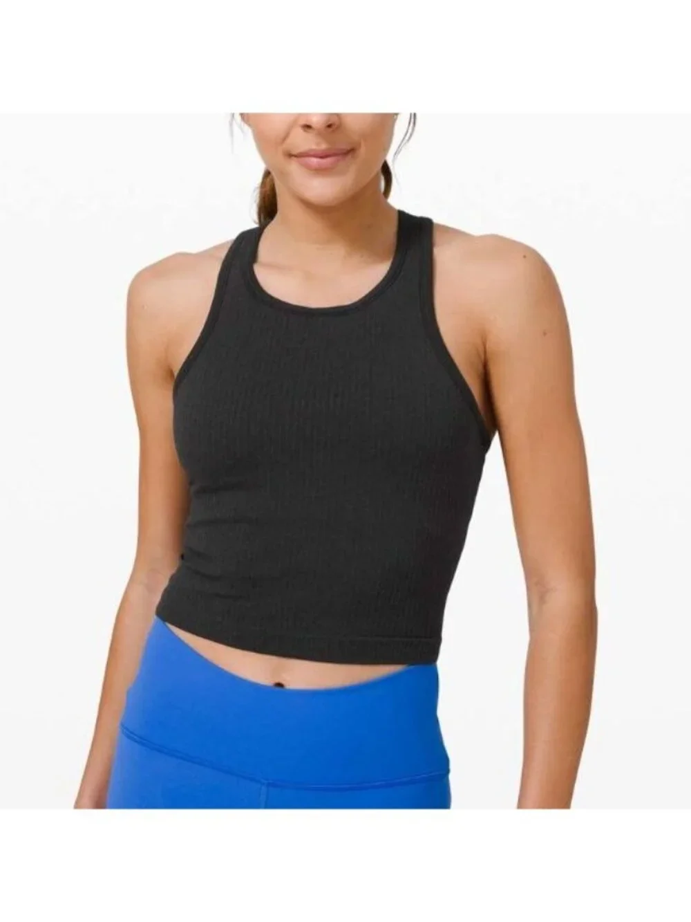 Lululemon Ebb To Street Racerback Crop Tank Black Size 6